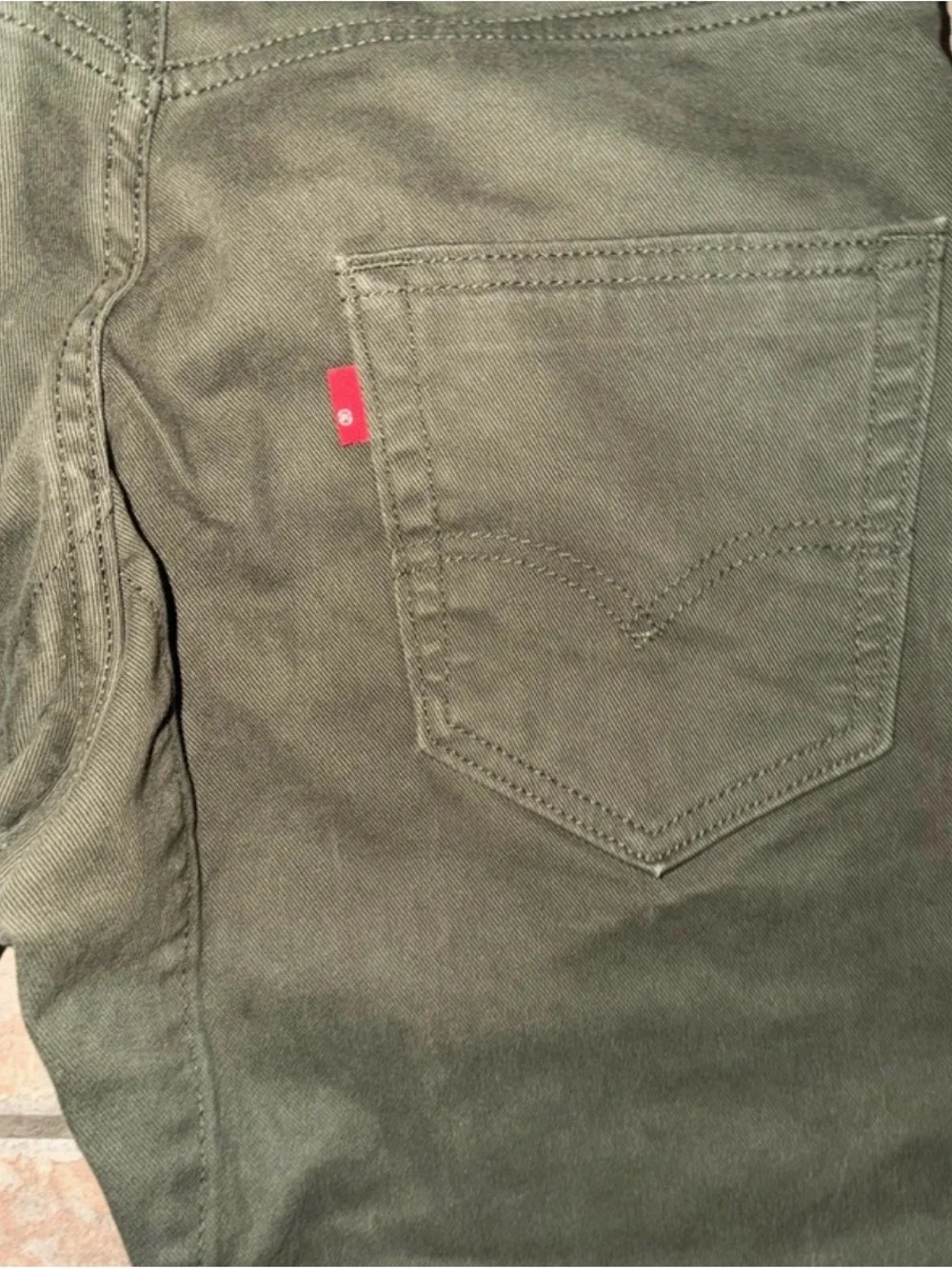 Levi’s Army Green Pants with Camo Flare stacked Panels Sz 30